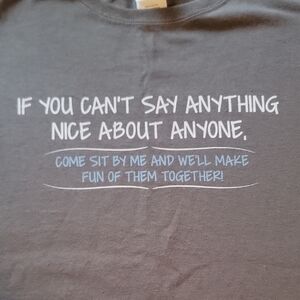 Gray Sarcastic T-Shirt with -if You Can't Say Anything Nice -gildan medium